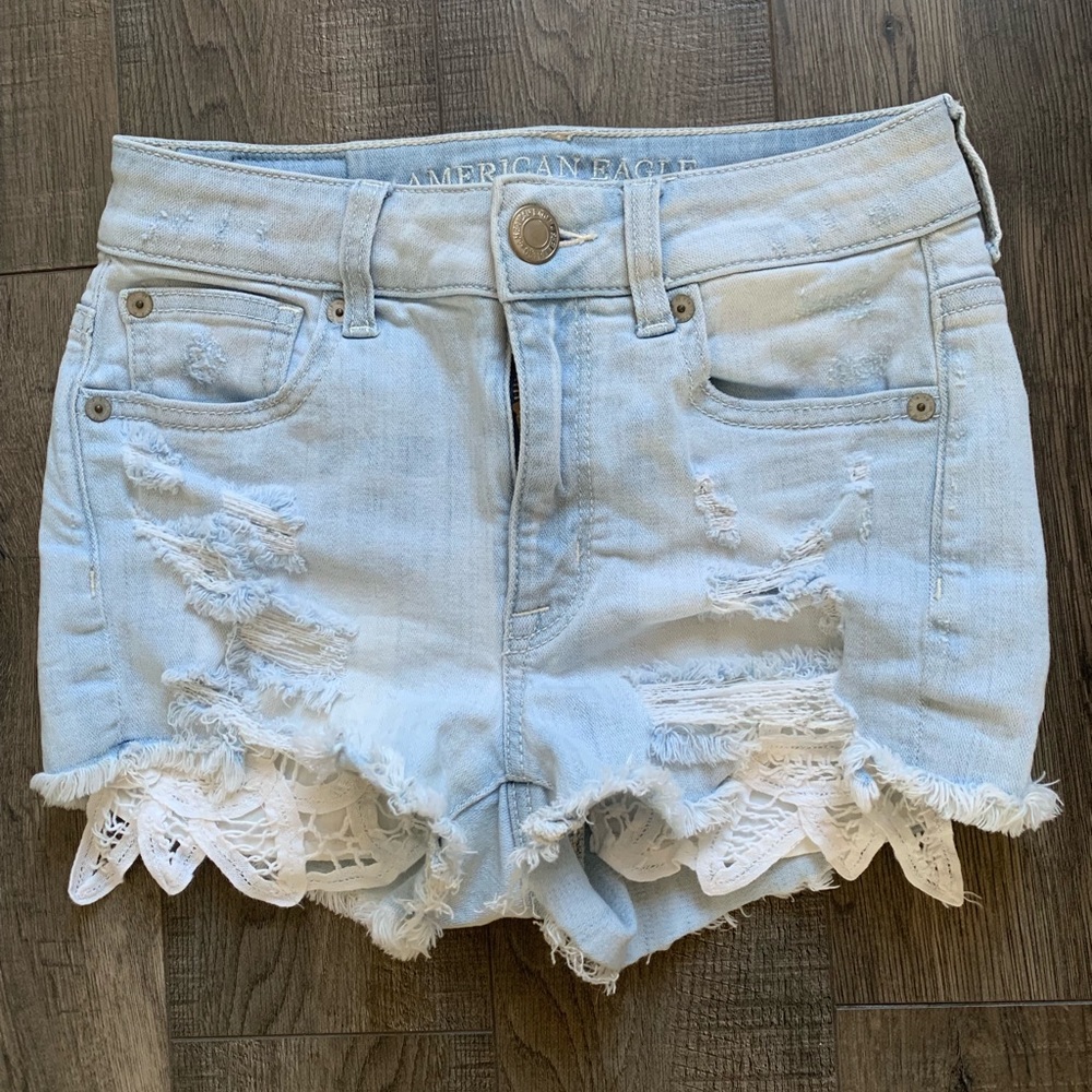 american eagle high rise shorts